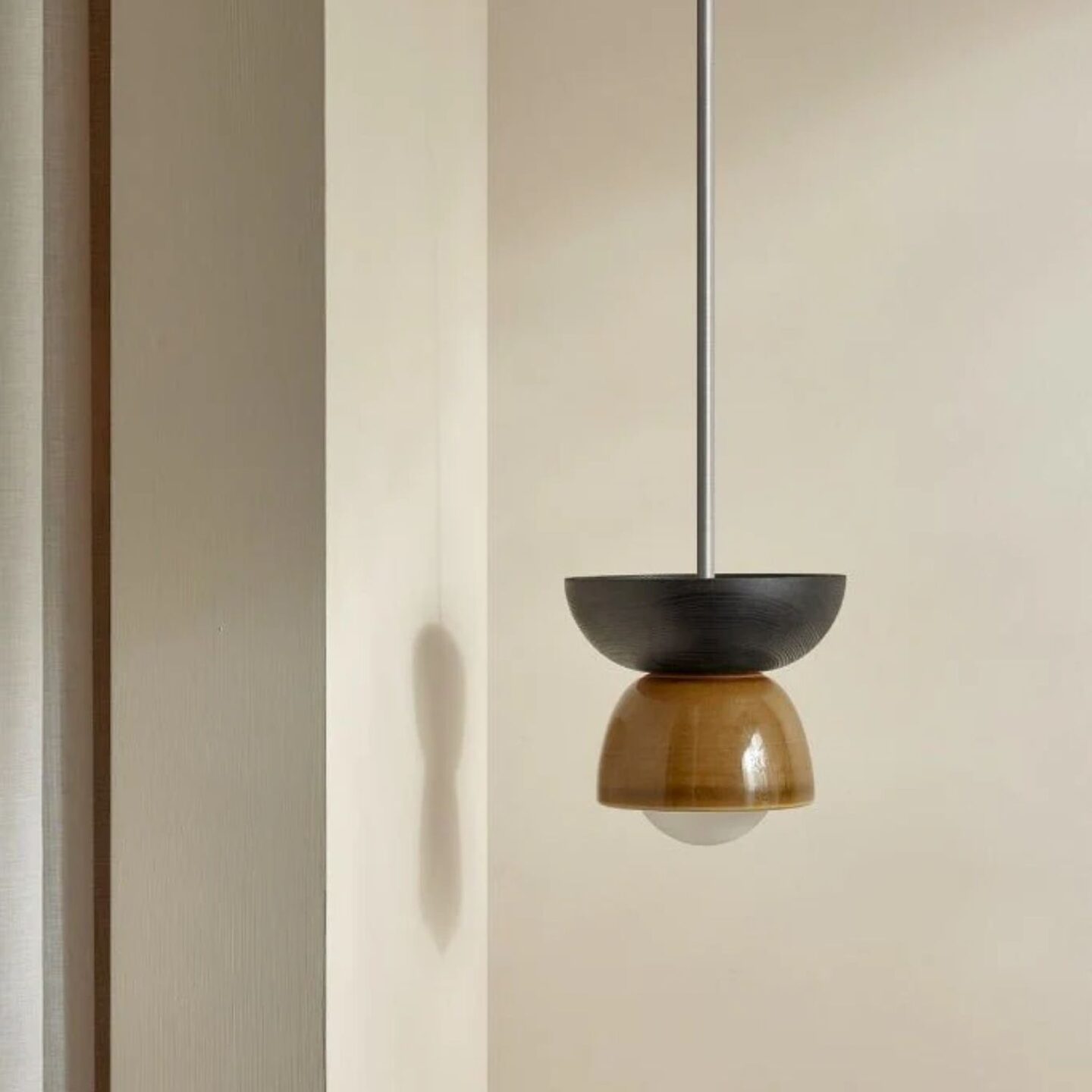 Terra 00 Pendant Light - Solid Rod Chartreuse, Blackened Ash, Brushed Nickel